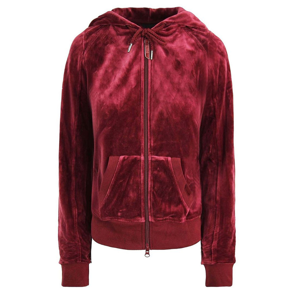 Puma x Rihanna Fenty Long Sleeve Burgundy Womens Velour Track Jacket 575837 02