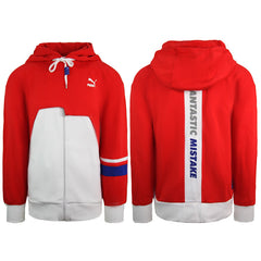 Puma x ADER Zip Up Hoodie Long Sleeve Red White Mens Sweatshirt 576957 52