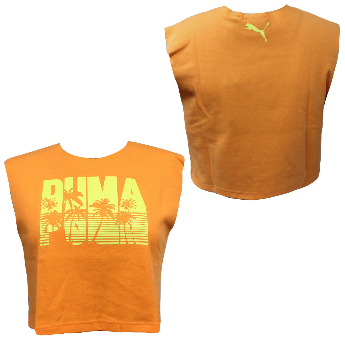 Puma x Rihanna Fenty Logo Womens Orange Crop Top
