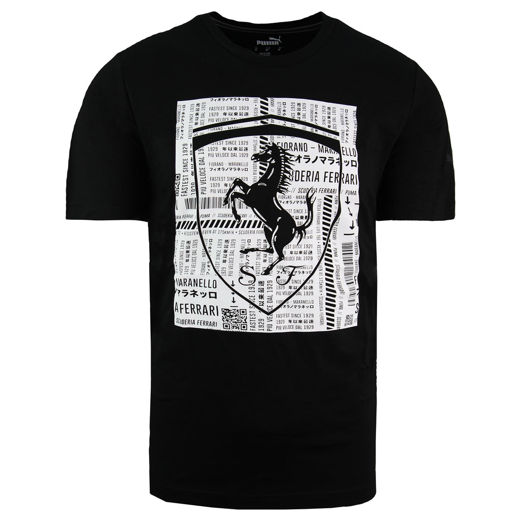 Puma x Scuderia Ferrari Big Shield Mens Black T-Shirt