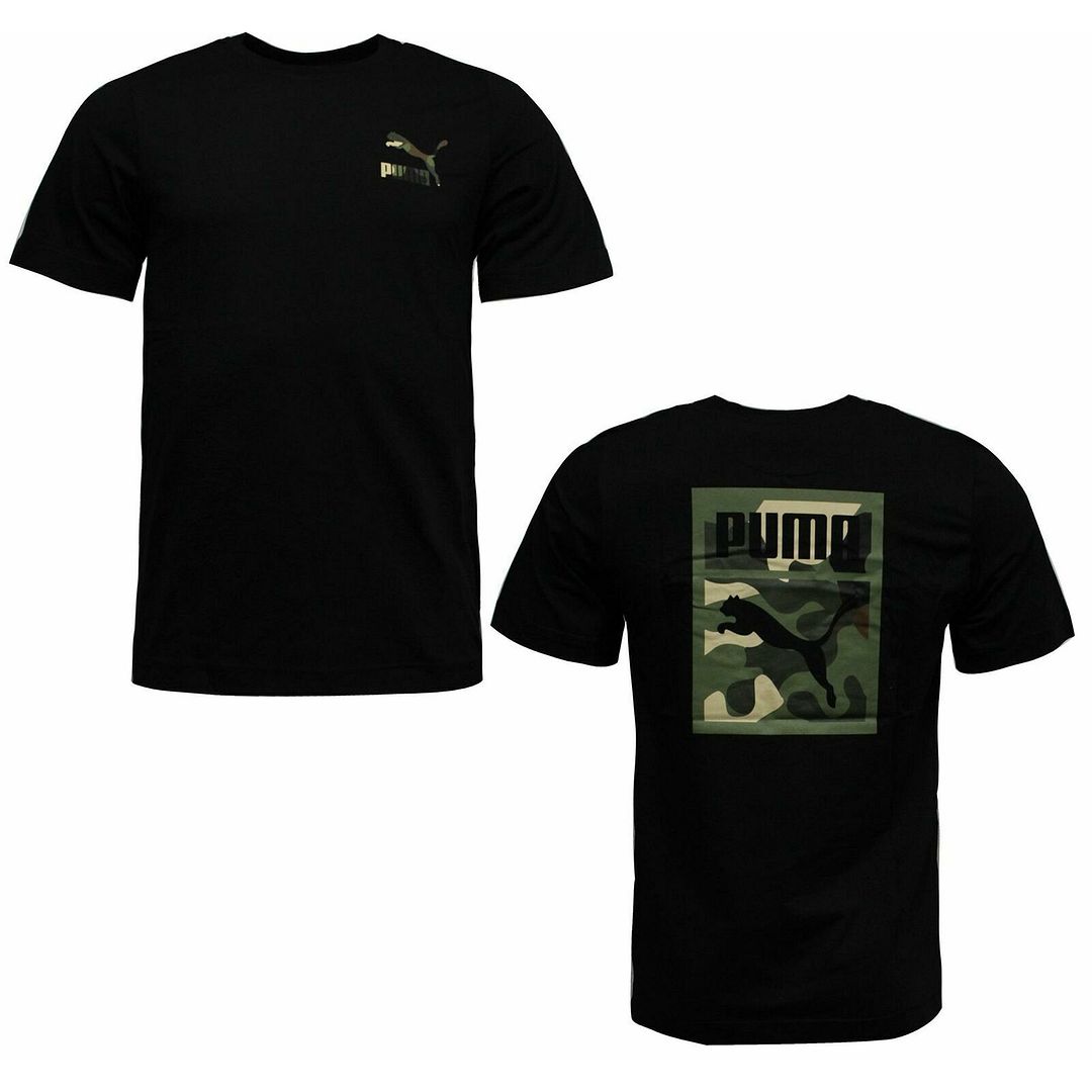 Puma Wild Pack Short Sleeve Crew Neck Black Mens T-Shirt 578329 01