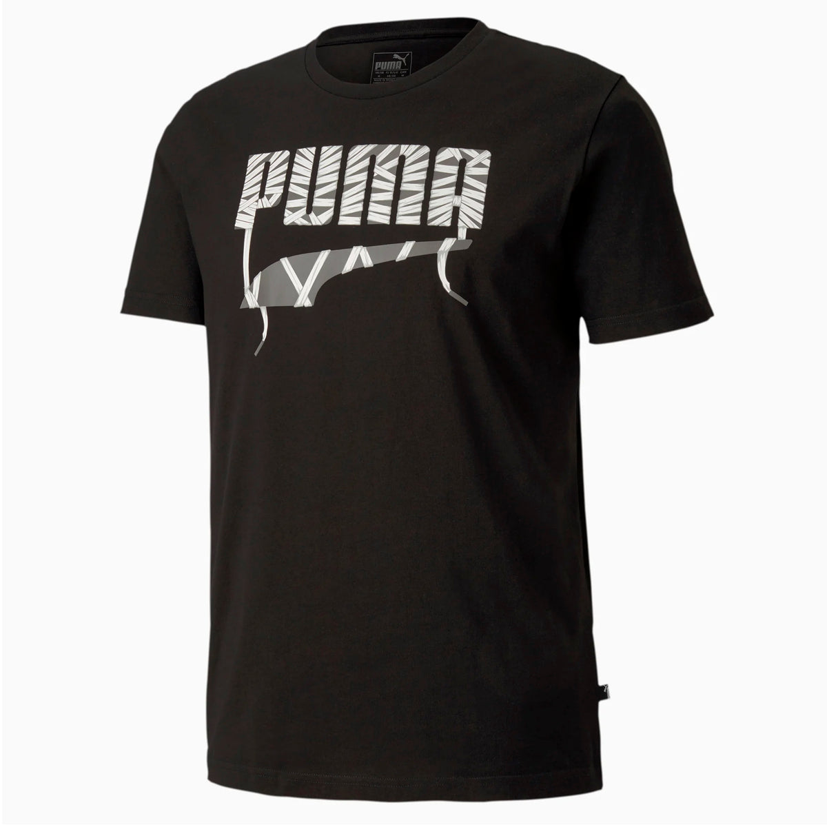 Puma Mens Lace Graphic Tee Logo Casual T-Shirt Black 581912 01