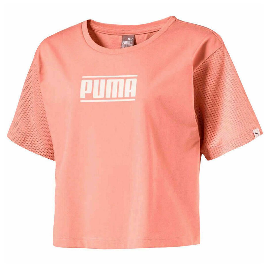 Puma Logo Kids Coral Crop Top