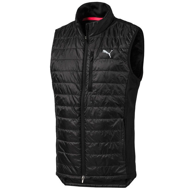 Puma Quilted Primaloft Black Zip Up WarmCell Golf Vest Gilet 595123 01