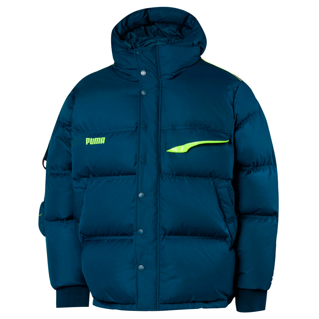 Puma x Ader Error Down Puffer Jacket Hooded Coat Blue  - Mens