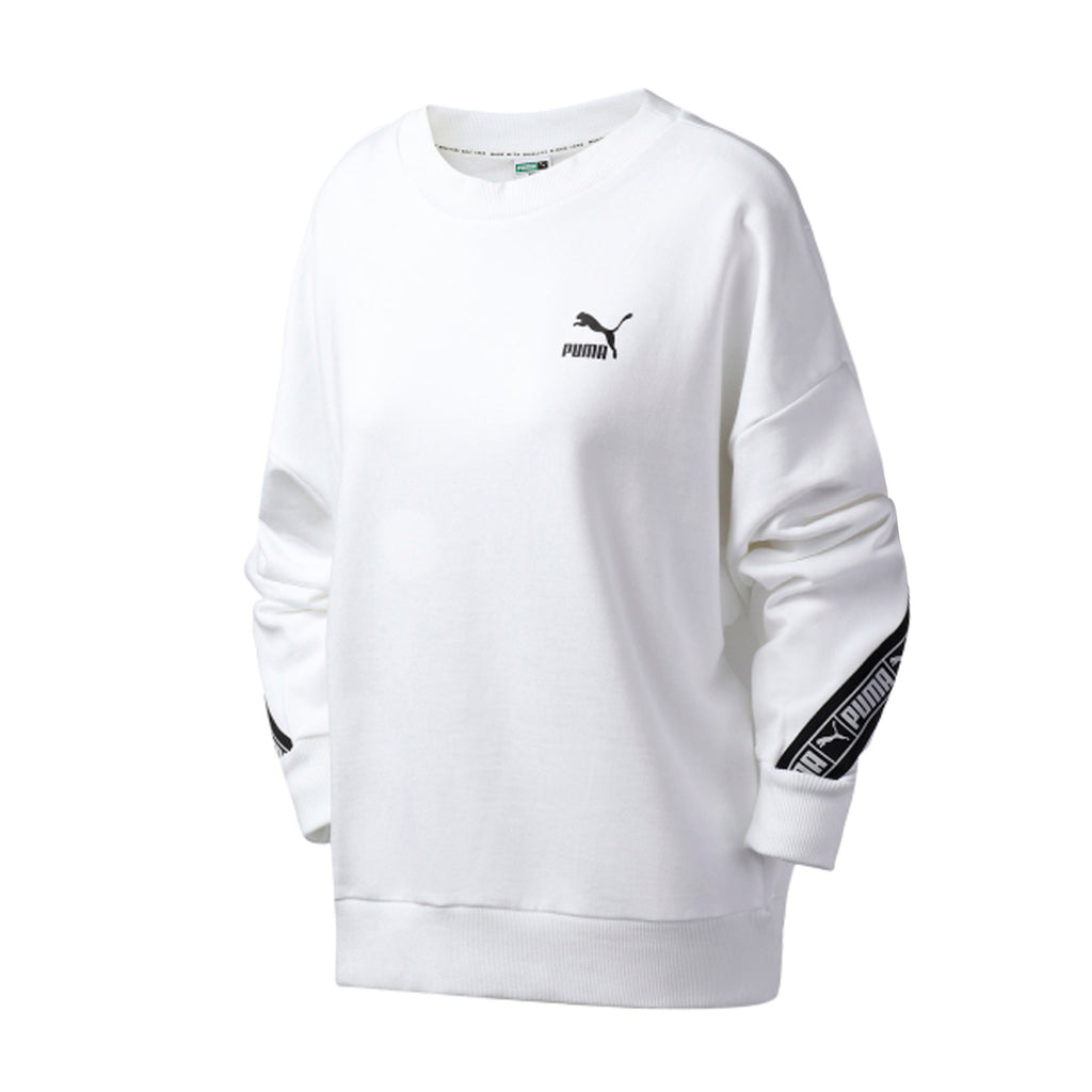 Puma Womens Classics Tape Crew Sweatshirt White Jumper 596019 02