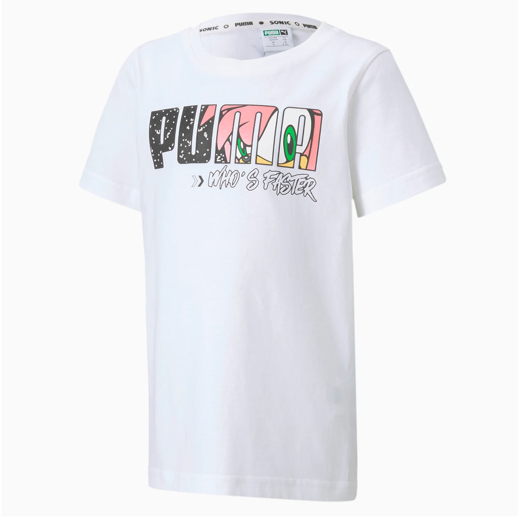 Puma x Sega Girls T-Shirt Graphic Sonic Character Tee White