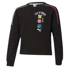 Puma x Sega Crew Sweatshirt Sonic Girls Graphic Jumper Black 596318 01