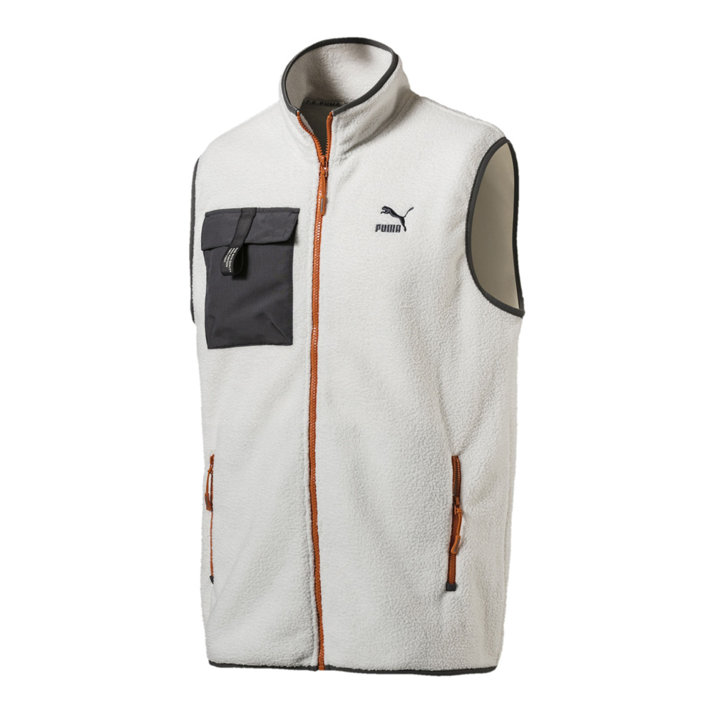 Puma XTG Trail Fleece Full Zip Mens White Pocket Gilet 596728 64