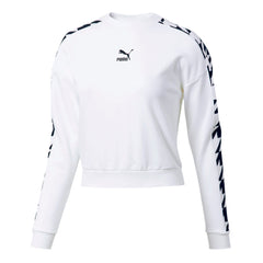 Puma Womens Trend Graphic Sweatshirt Taped White Jumper 596730 02