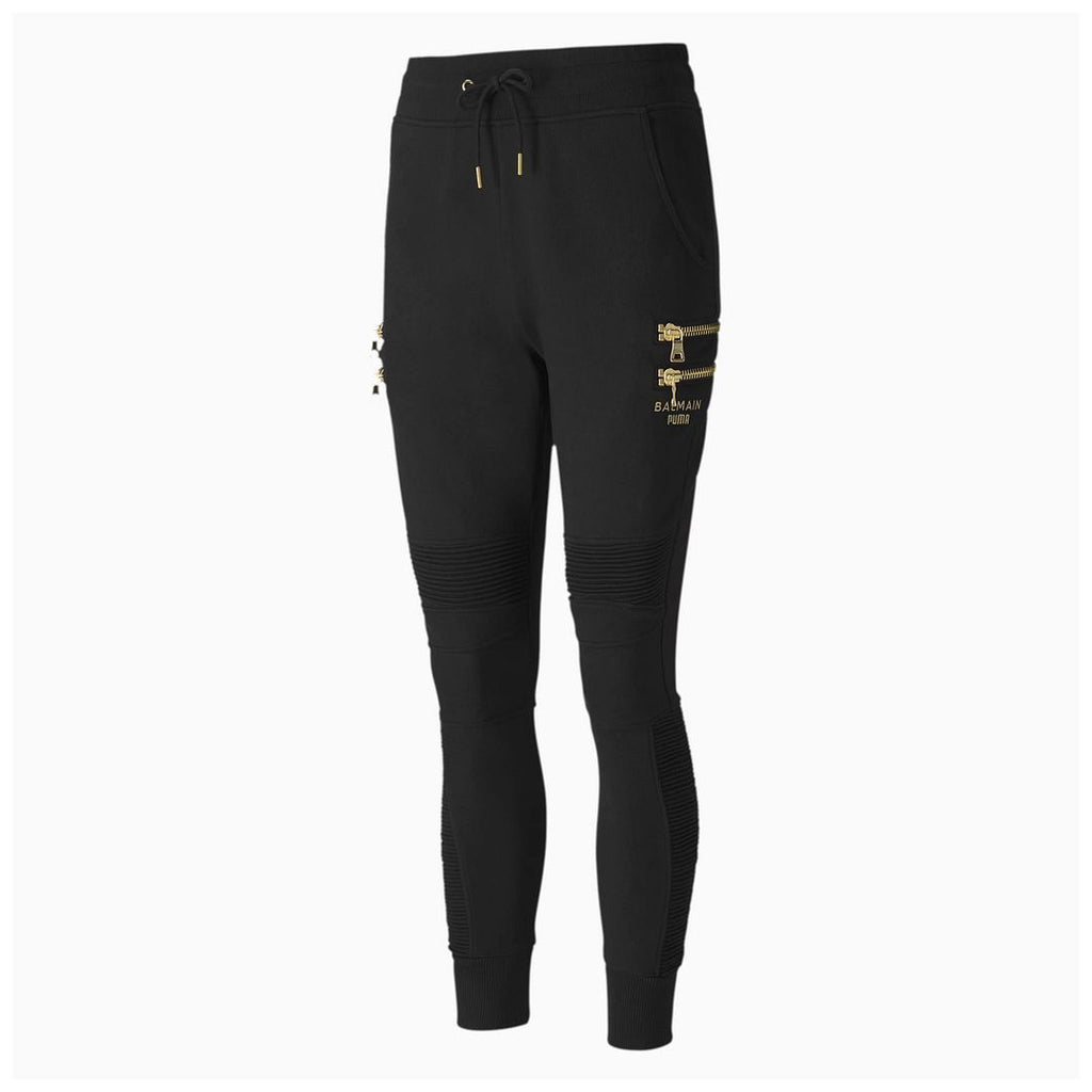 Puma x Balmain Black Stretch Waist Womens Biker Track Pants 596886 01