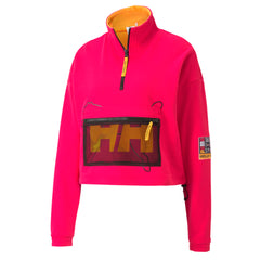 Puma TFS x Helly Hansen Half Zip Pink Jumper Womens Sweatshirt 597146 15