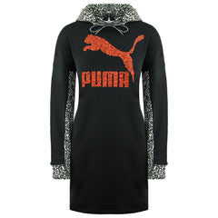 Puma x Mr. Doodle Womens Black Hooded Jumper Dress