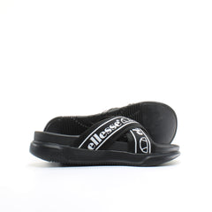 Ellesse Cross Text Black Textile Womens Slip On Sliders 6-13571