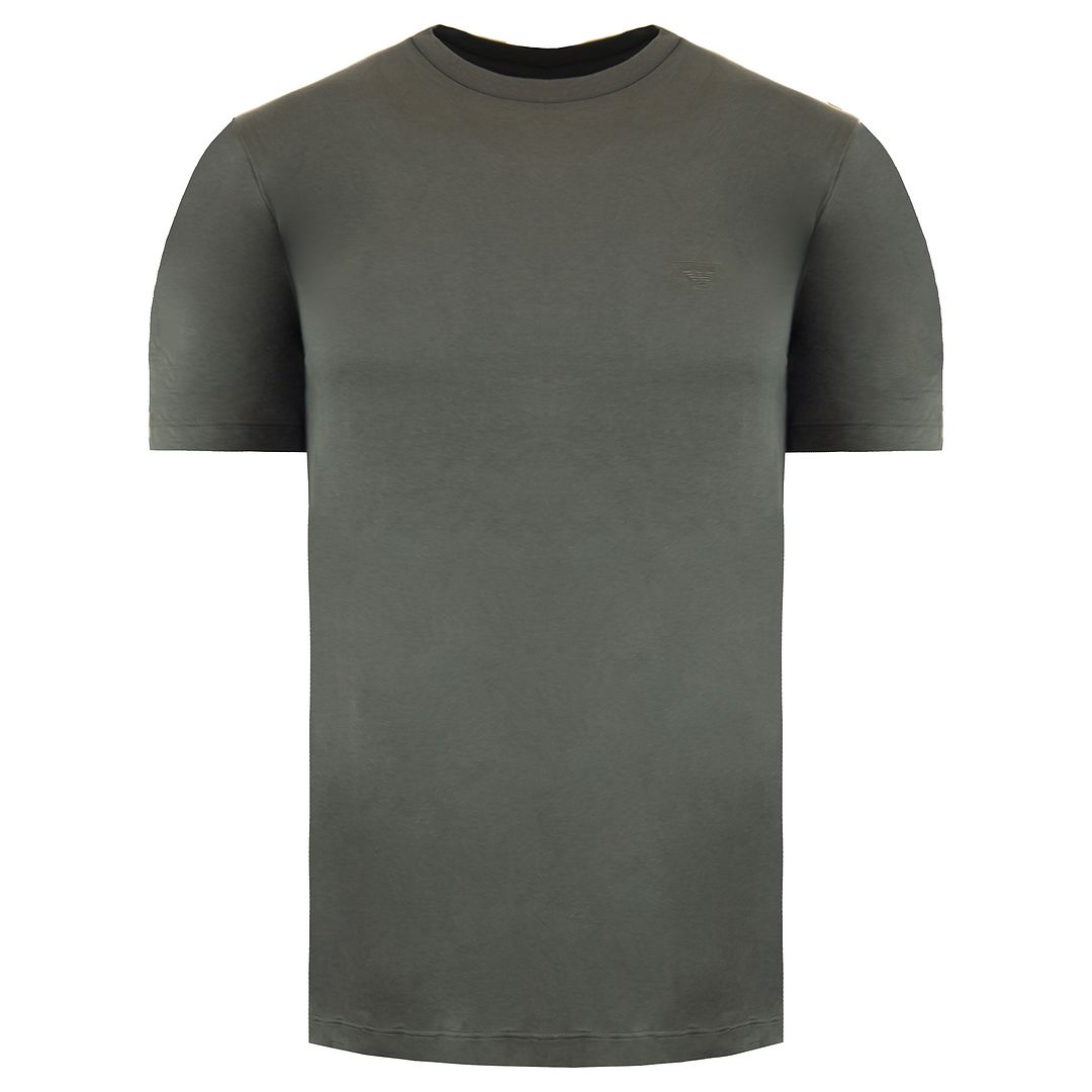 Armani Jeans Plain Mens Green T-Shirt