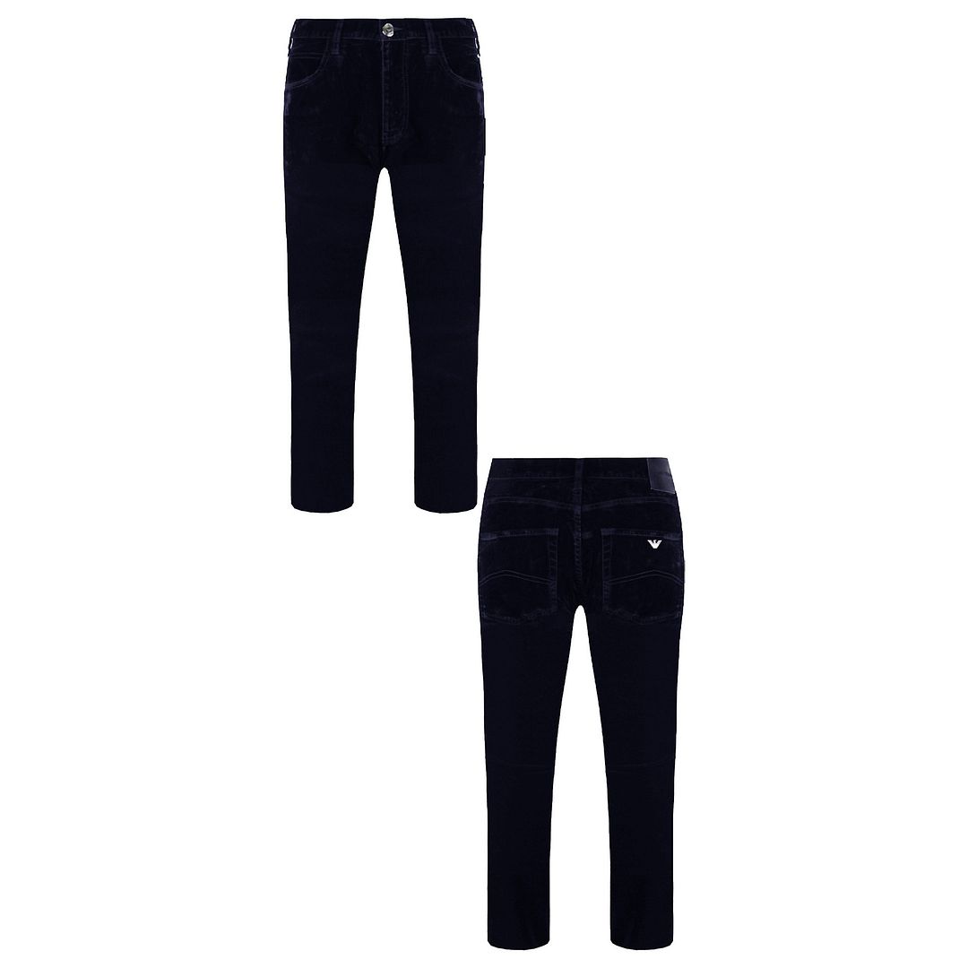 Emporio Armani J85 Regular Fit Velvet Womens Trousers