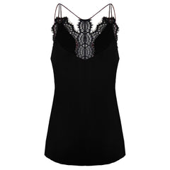 Armani Exchange Trimmed Silk Womens Black Top