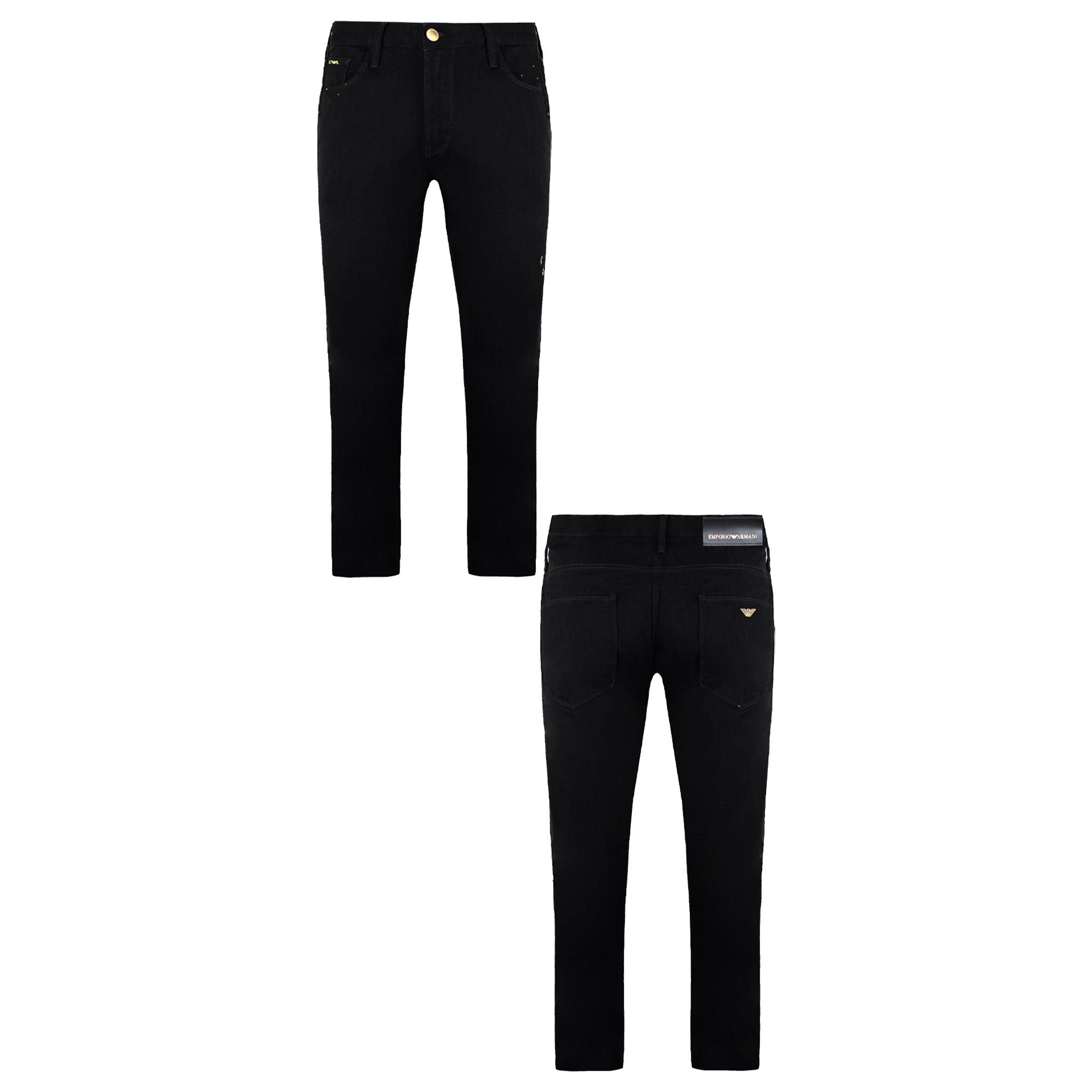 Emporio Armani Gold Series Mens Black Jeans