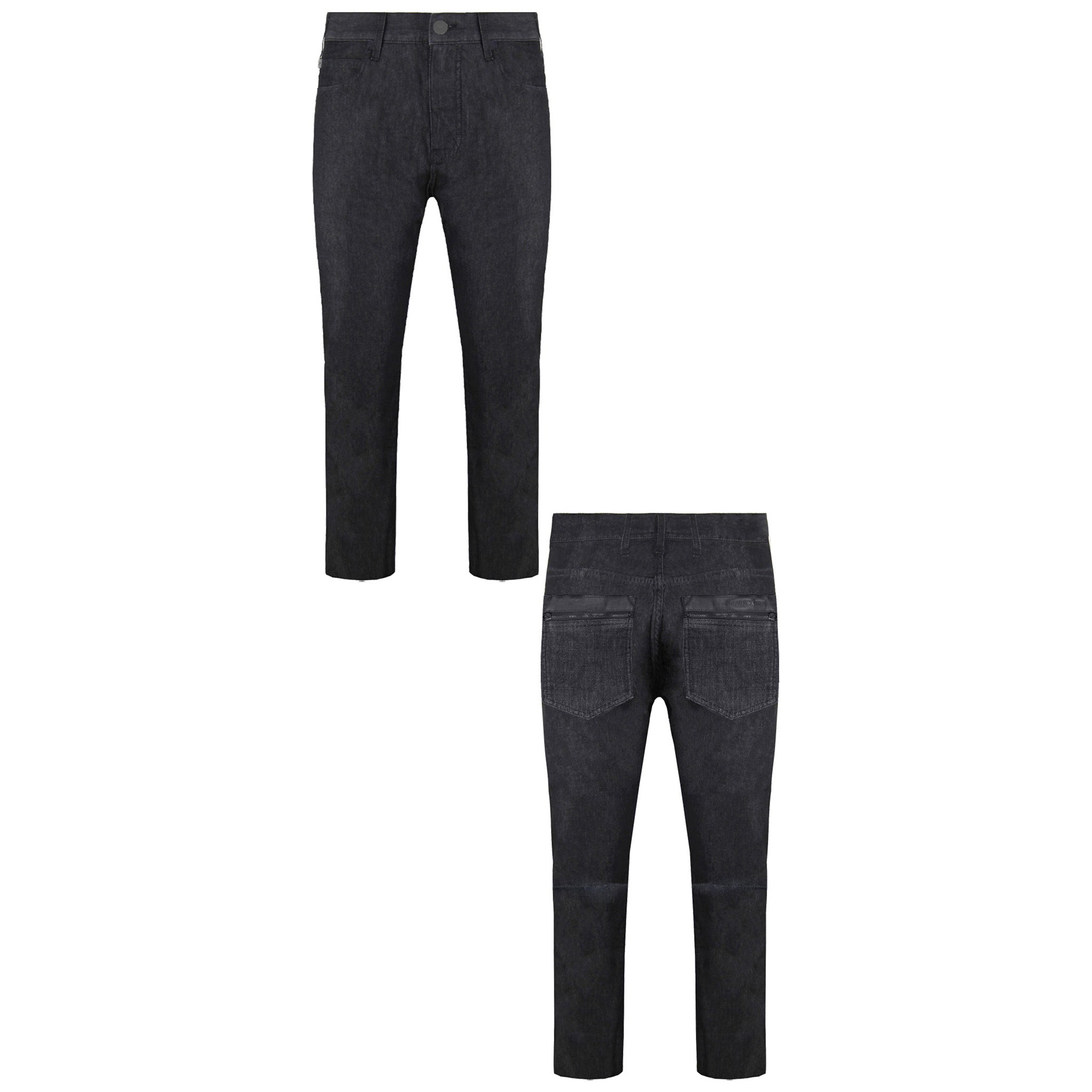 Emporio Armani Mens Washed Black Jeans