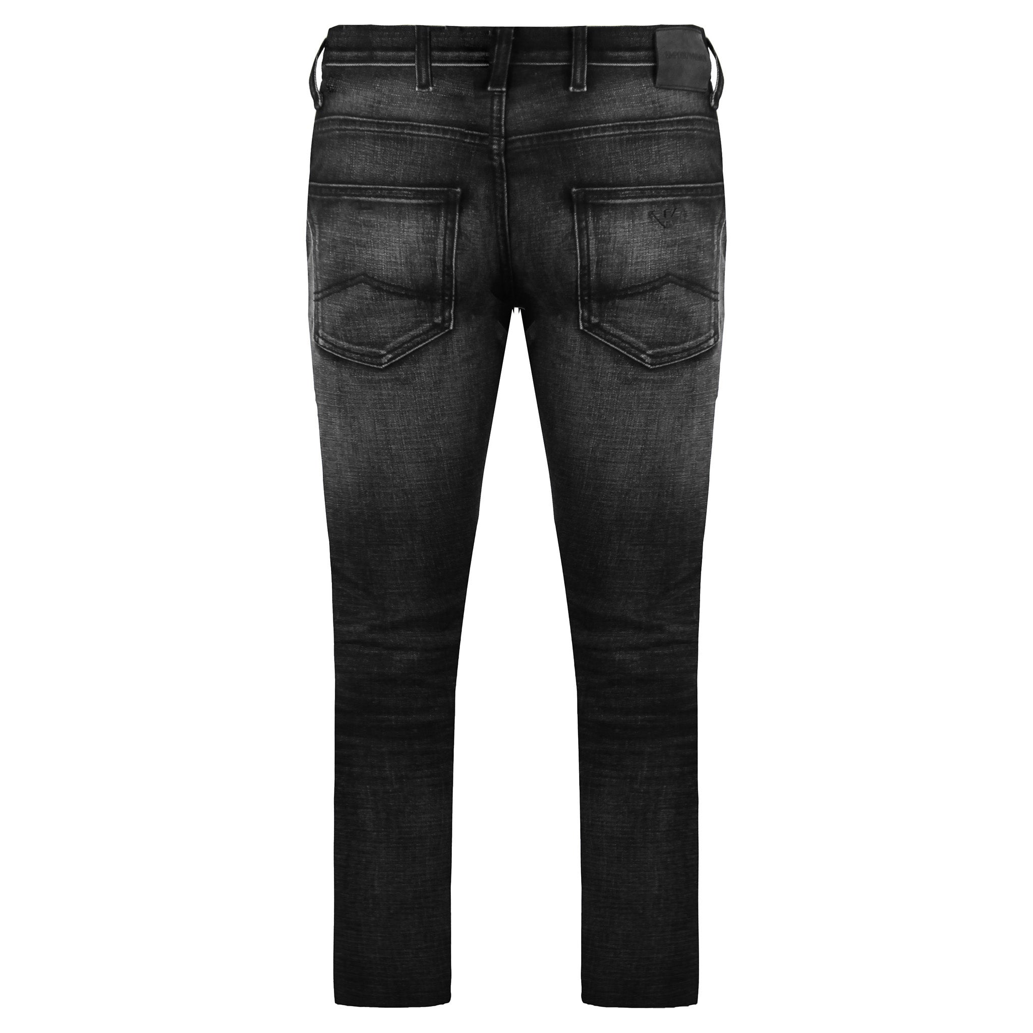 Emporio Armani Regular Fit Mens Washed Black Jeans