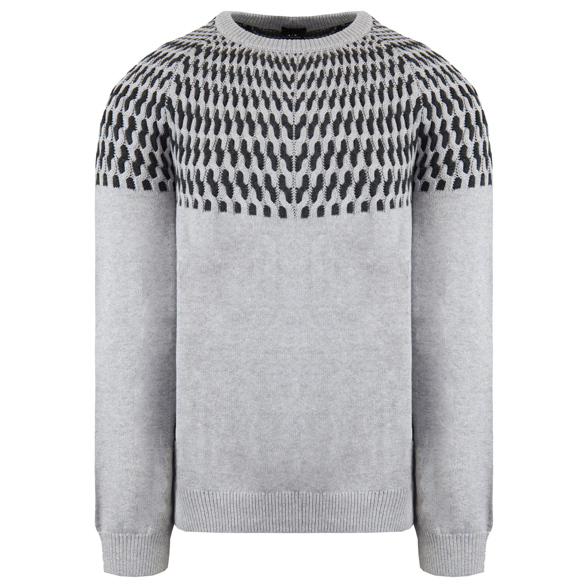 Armani Exchange Mens Light Grey/Black Sweater