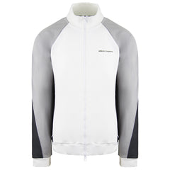 Armani Exchange Long Sleeve Zip Up Colorblock Mens White Grey Track Jacket 6ZZMAA ZJZ4Z 4153