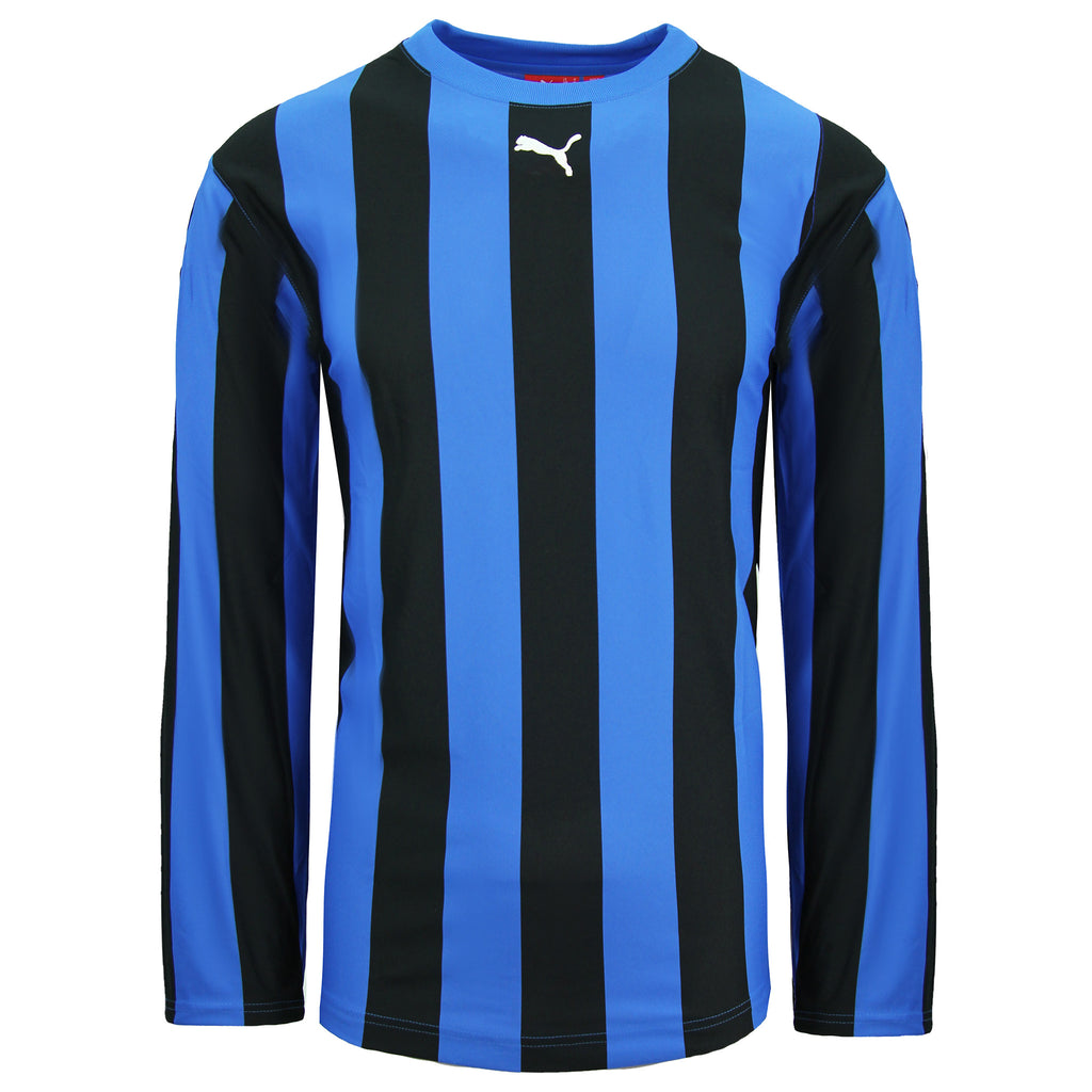 Puma V5.06 Striped Shirt Blue Black Mens Football Top