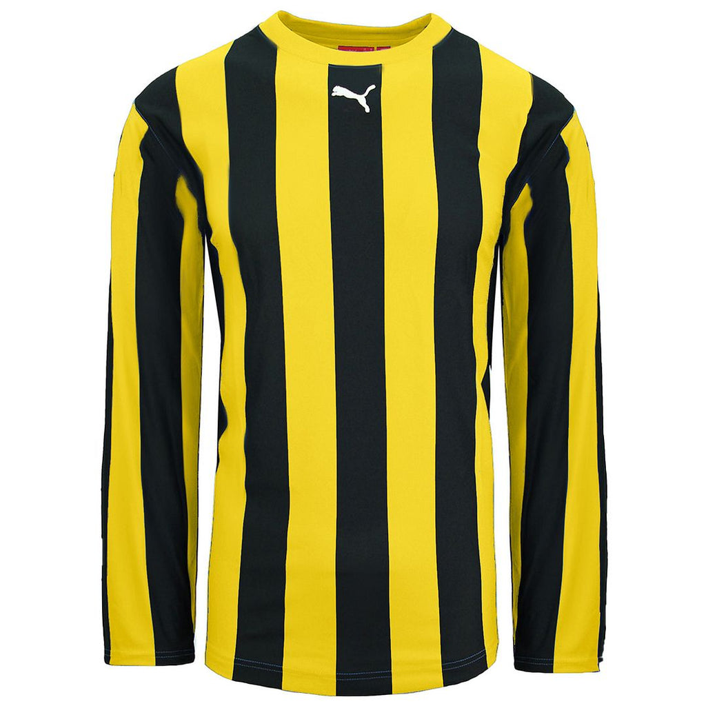 Puma V05.06 Crew Neck Black Yellow Striped Juniors Shirt