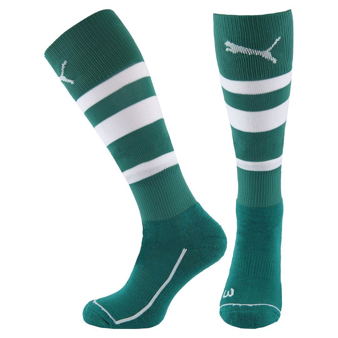 Puma V3.08 Striped Green White Mens Football Socks