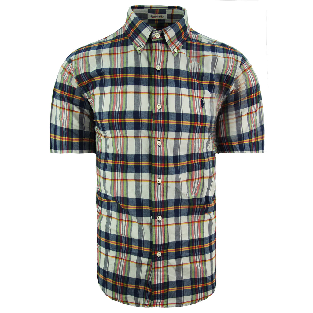 Ralph Lauren Slim Fit Sport Shirt Short Sleeve Checkered Men Oxford SLBDPPCSSSP