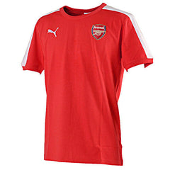 Puma Arsenal Badge Short Sleeve T-Shirt Top Tee Mens Red Cotton 746551 01 R1D