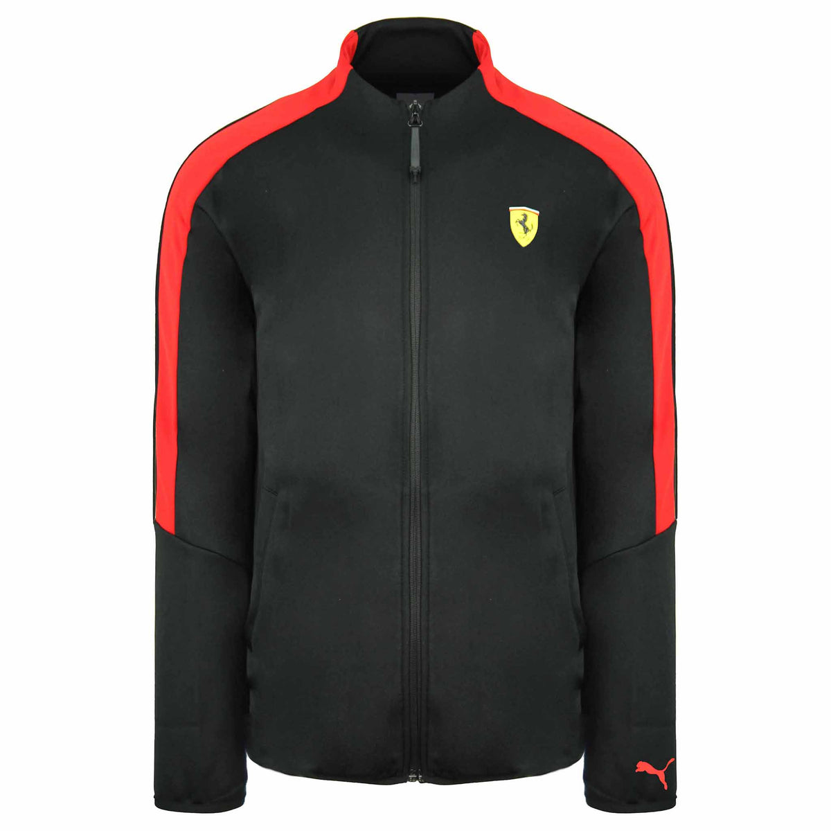 Puma Scuderia Ferrari T7 Long Sleeve Zip Up Black Red Mens Track Jacket 762133 02