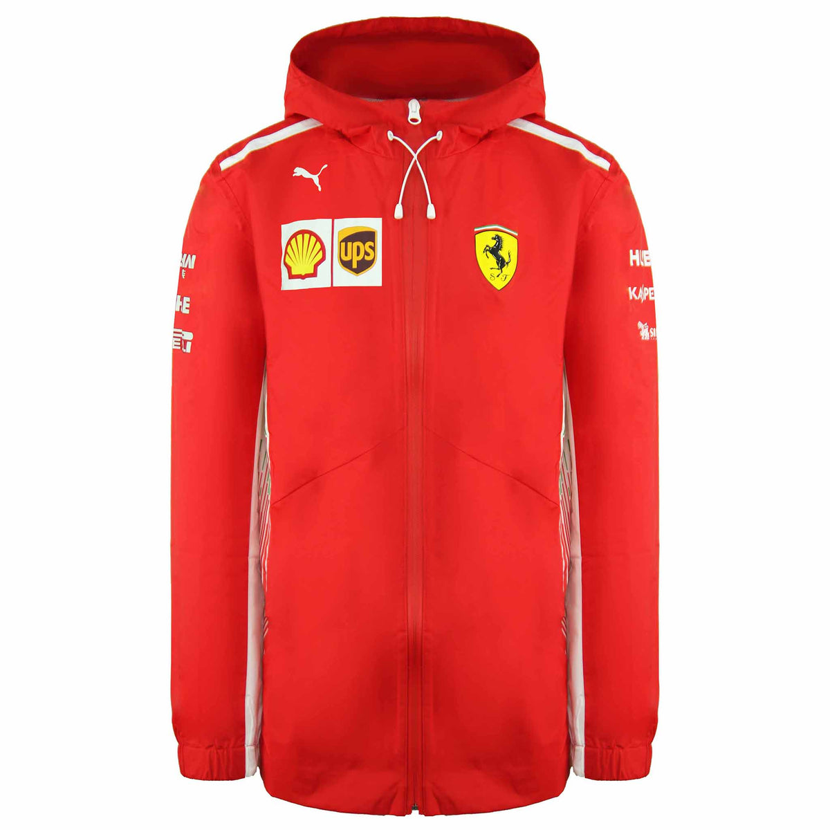 Puma Scuderia Ferrari F1 Racing Team Zip Up Red White Mens Rain Jacket 762365 01