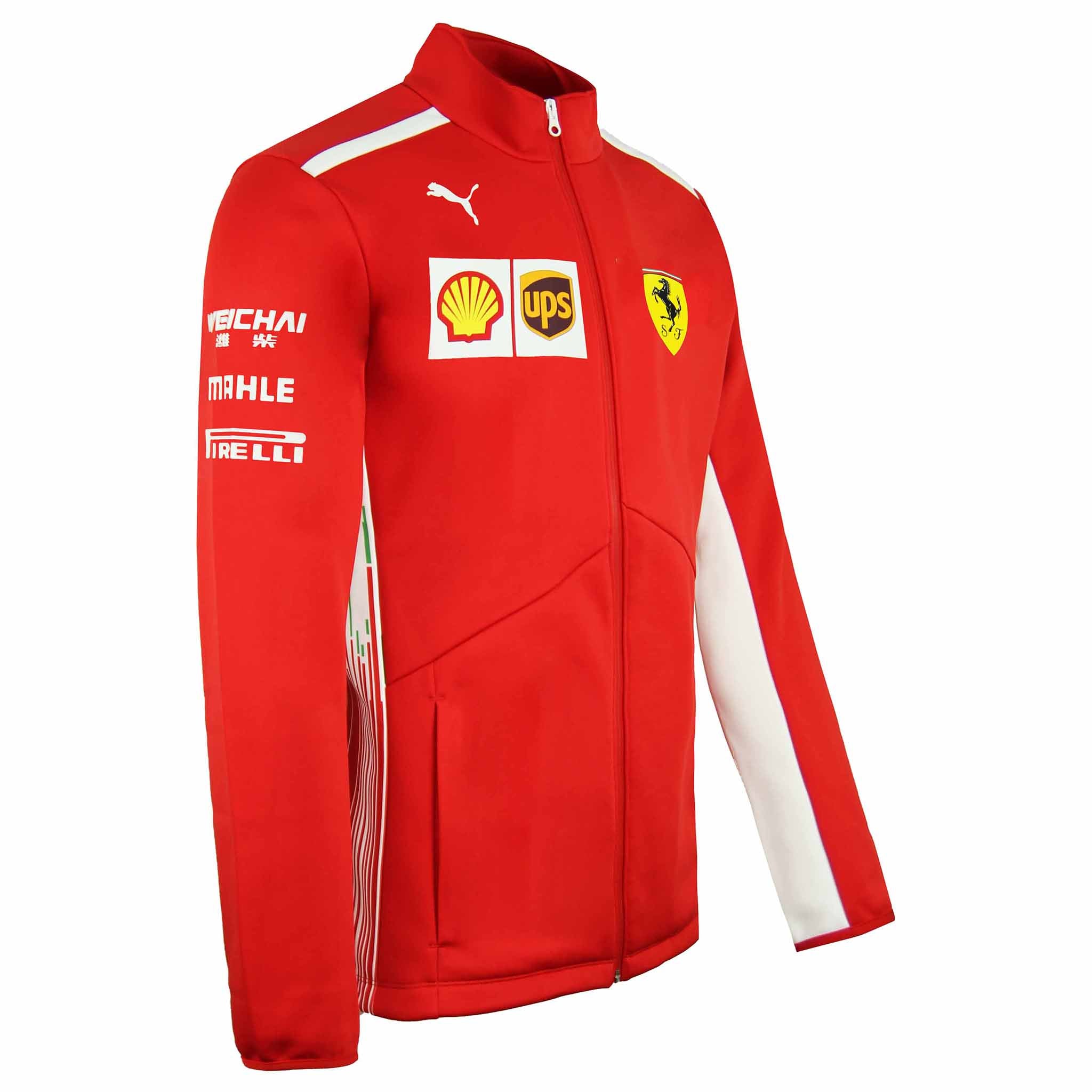 Puma Scuderia Ferrari Team Long Sleeve Zip Up Red Mens Softshell Jacket 762366 01