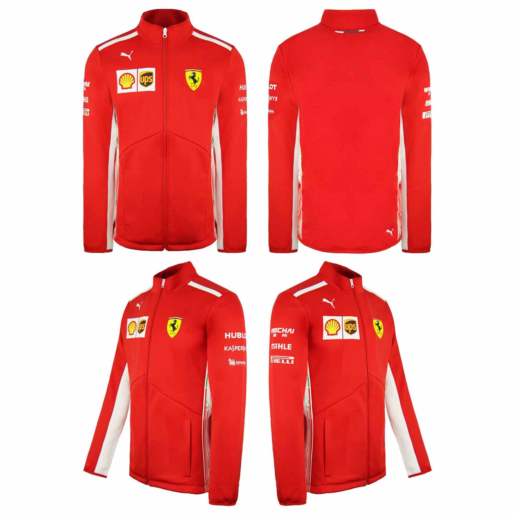 Puma Scuderia Ferrari Team Long Sleeve Zip Up Red Mens Softshell Jacket 762366 01