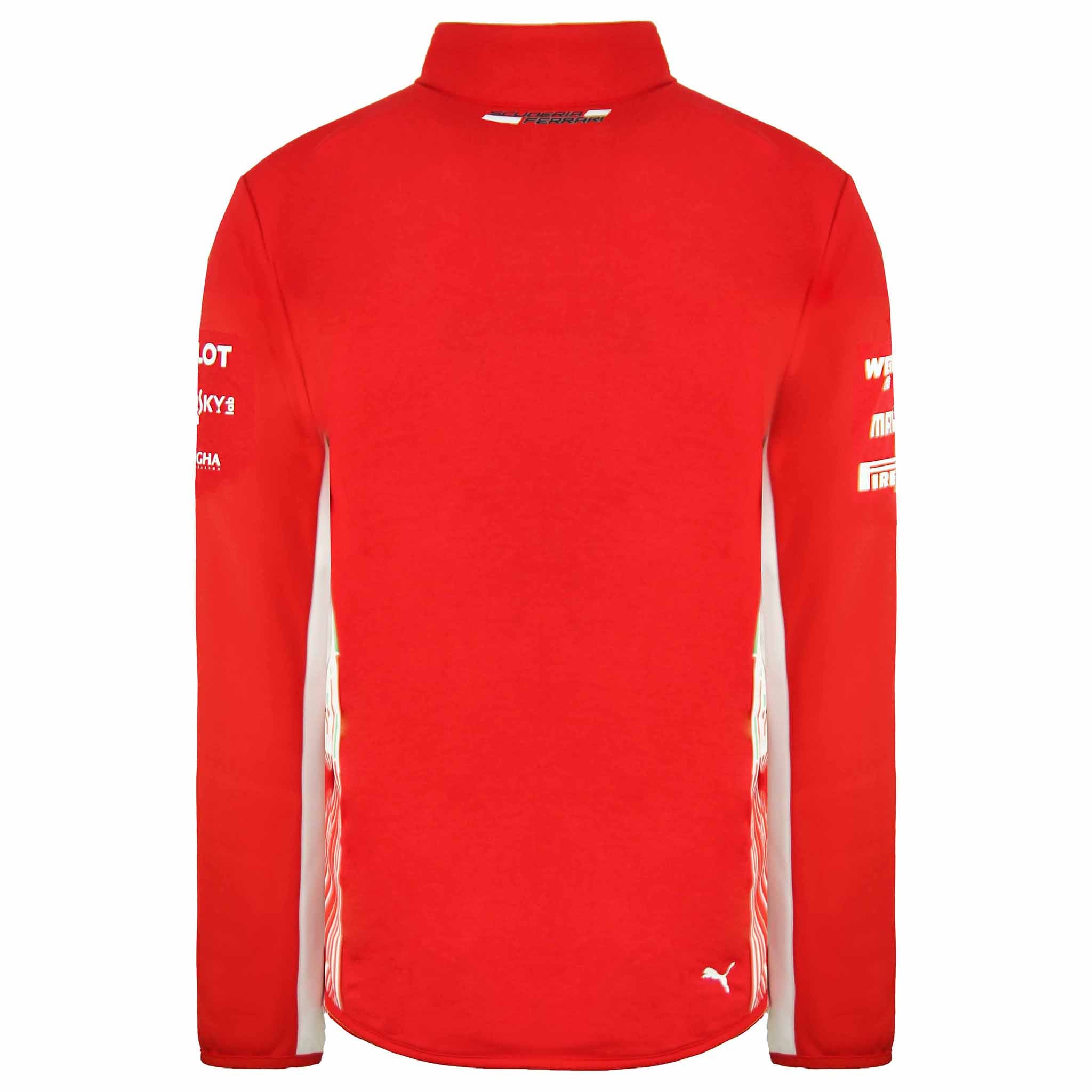 Puma Scuderia Ferrari Team Long Sleeve Half Zip Red Mens Fleece Top 762367 01