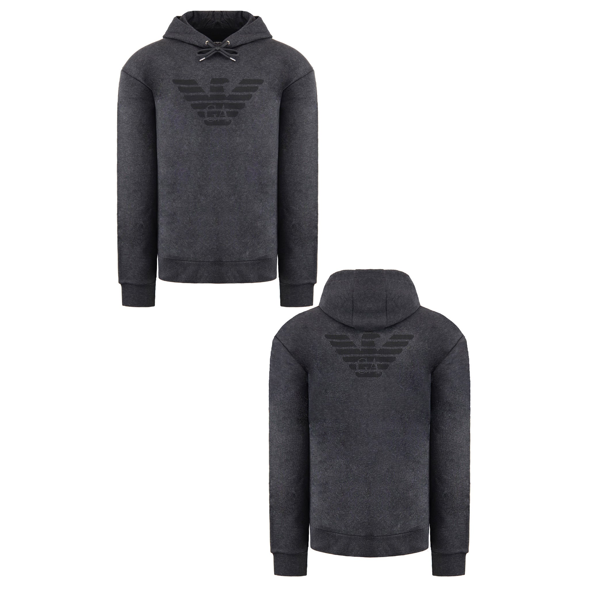 Emporio Armani Mens Dark Grey Hoodie