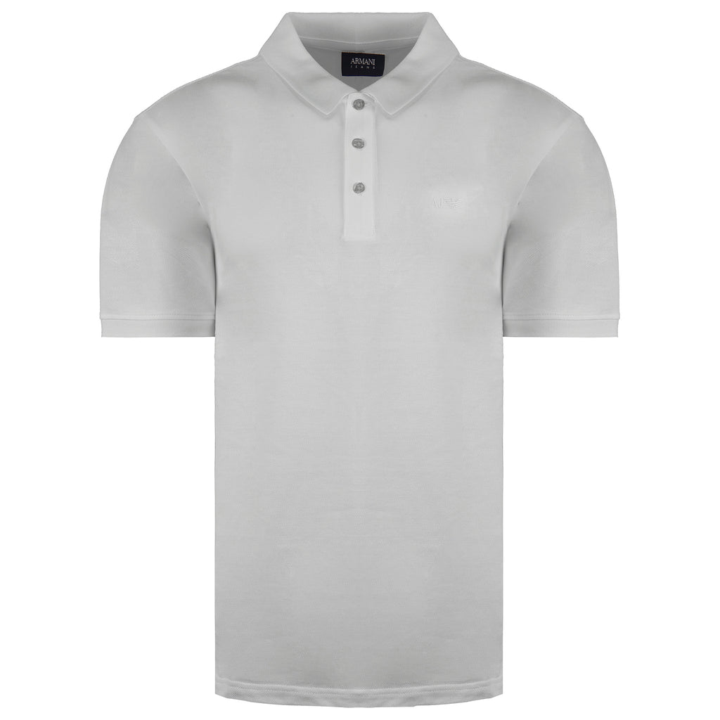 Armani Jeans Mens Light Grey Polo Shirt