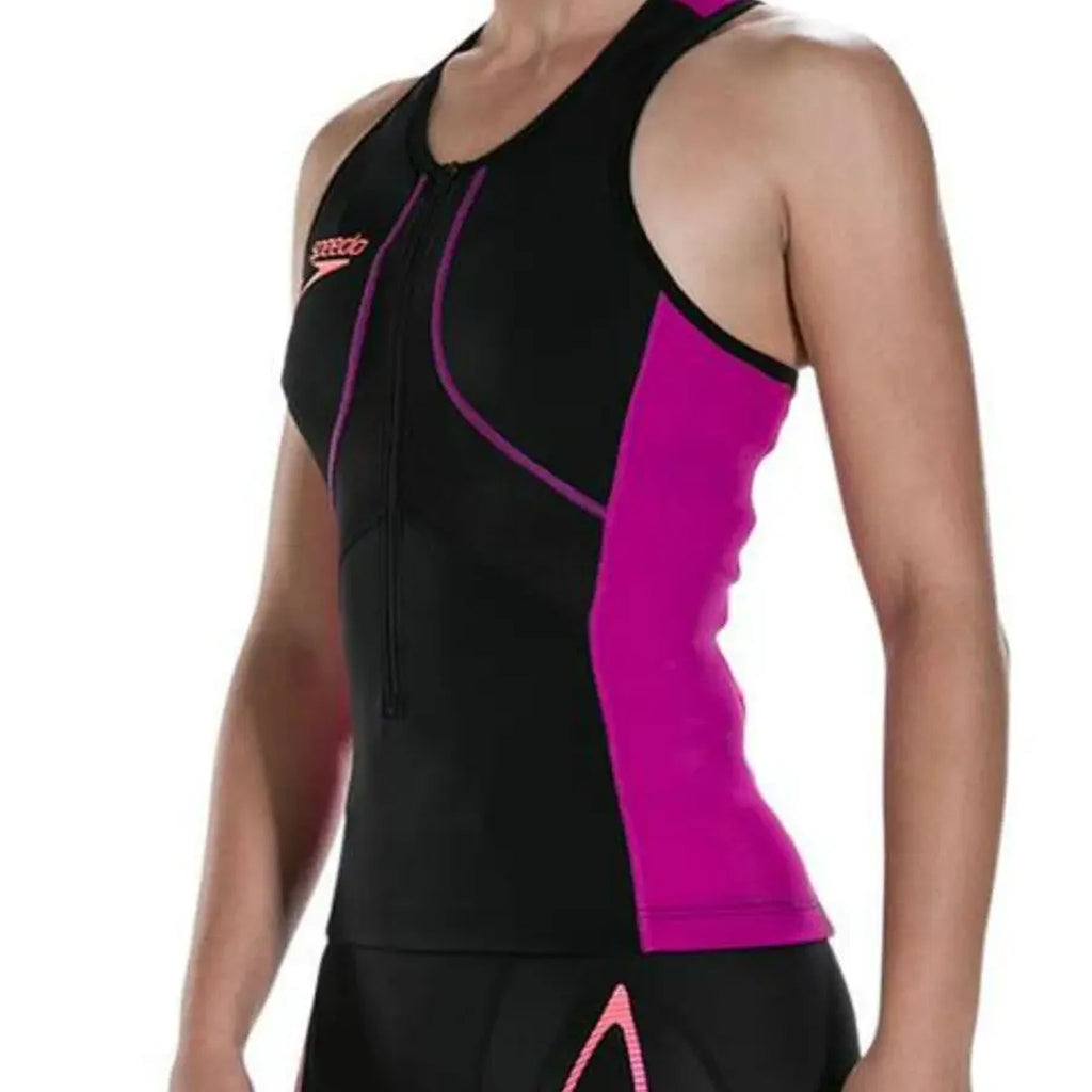 Speedo Fastskin Xenon Tri Singlet Womens Black/Purple Swimming Top