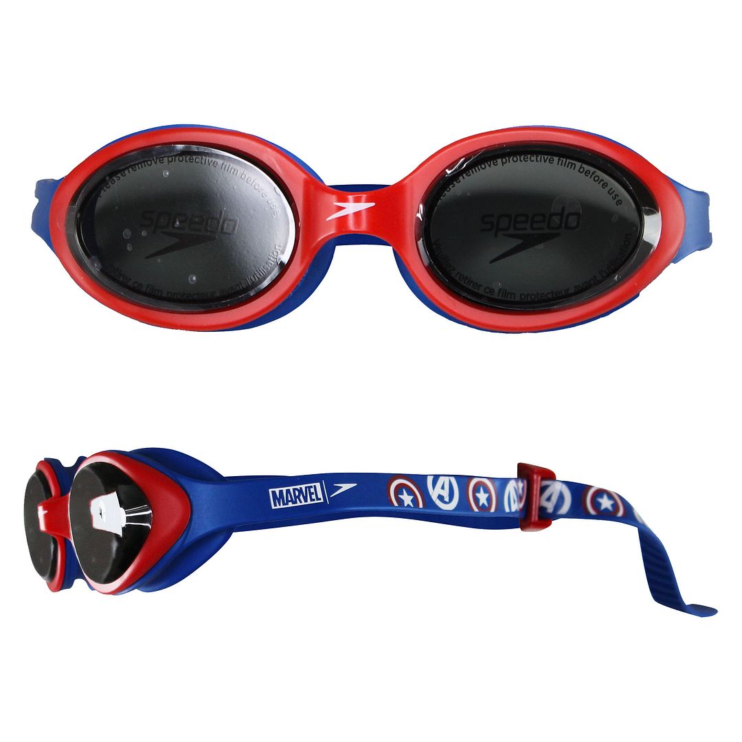 Speedo Marvel Captain America Adjust Blue Red Kids Illusion Goggles 8 11617C837