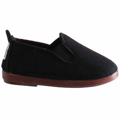 Flossy Pamplona Kids Black Plimsolls