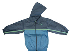 Puma Windbreaker Lightweight Hooded Infants Jacket Blue Green 824168 01 R7C