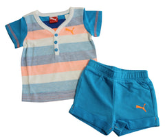 Puma Basic Boys Set Baby Toddler Top Short Childrens Blue 827934 01