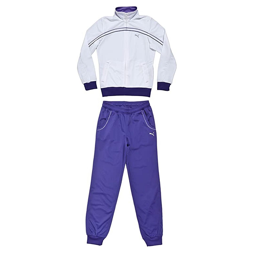 Puma Logo Kids White/Purple Tracksuit