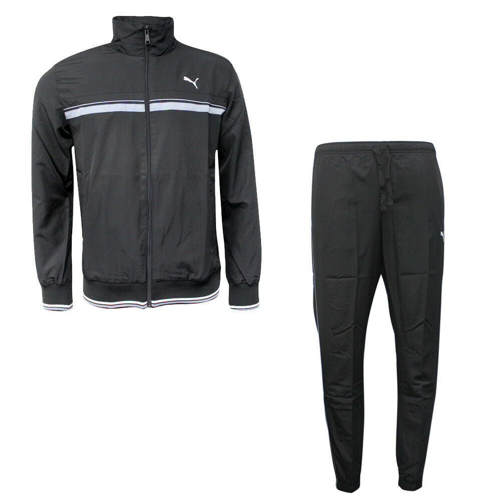 Puma FUN Woven LUX CB Full Tracksuit Top & Bottom Set Black 830046 49 A62D