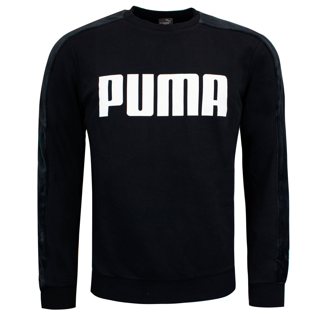 Puma Logo Mens Black Velvet Sweater