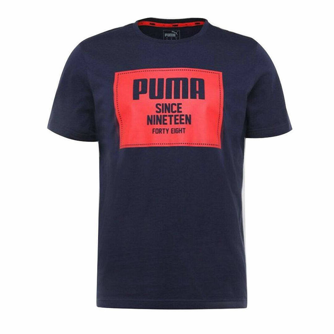 Puma Logo Mens Navy T-Shirt