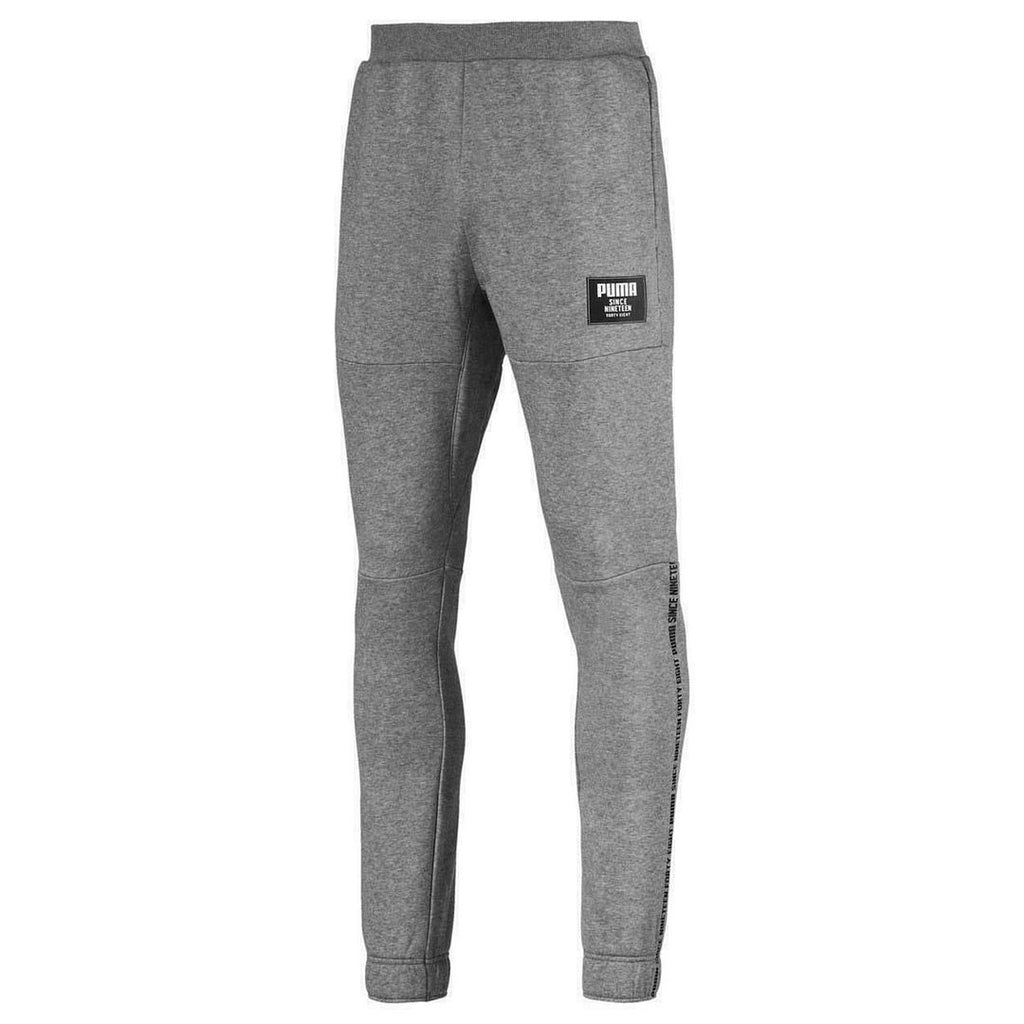 Puma Stretch Waist Bottoms Grey Mens Cuffed Track Pants 852403 03