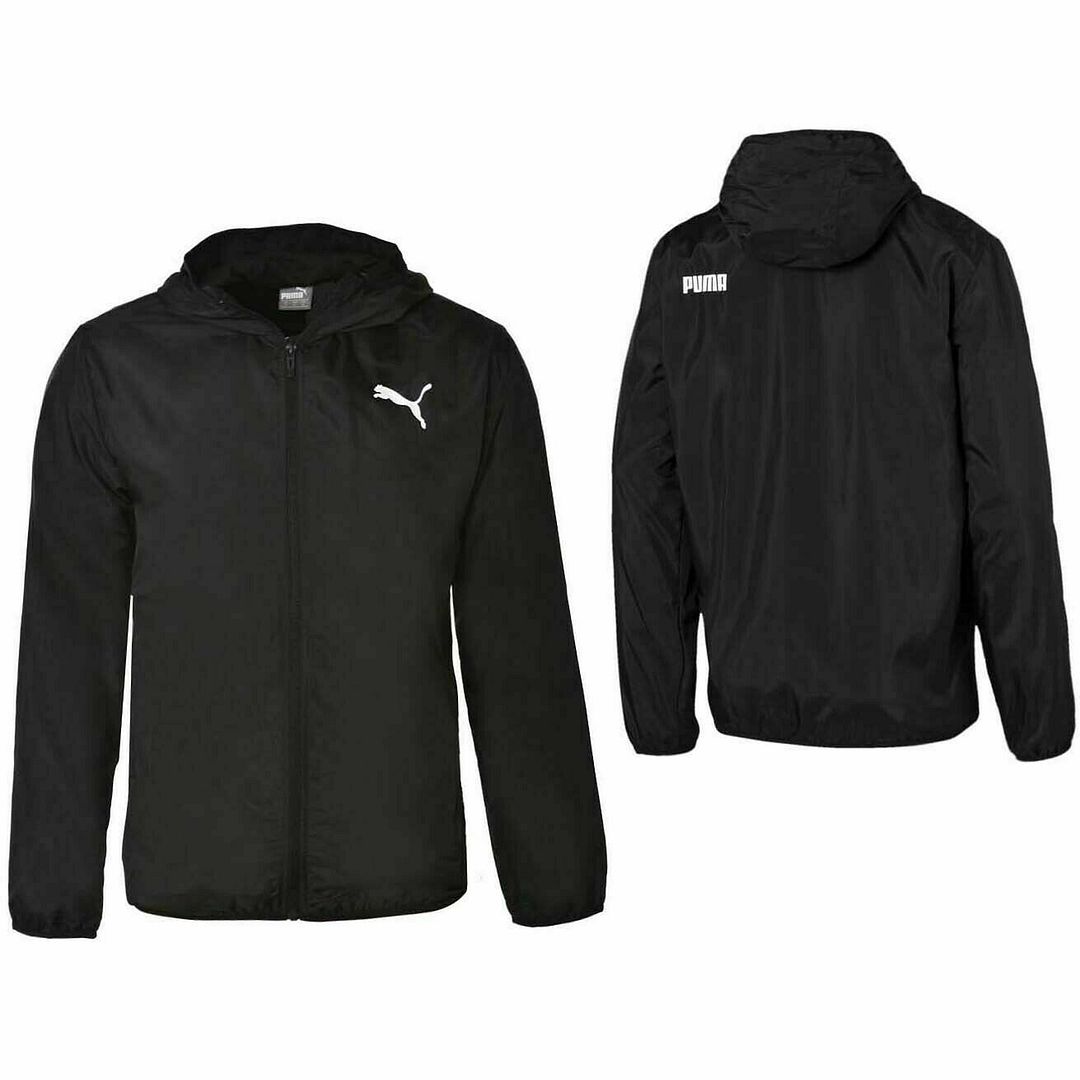 Puma WindRunner Long Sleeve Zip Up Black Mens Hooded Jacket 854054 01