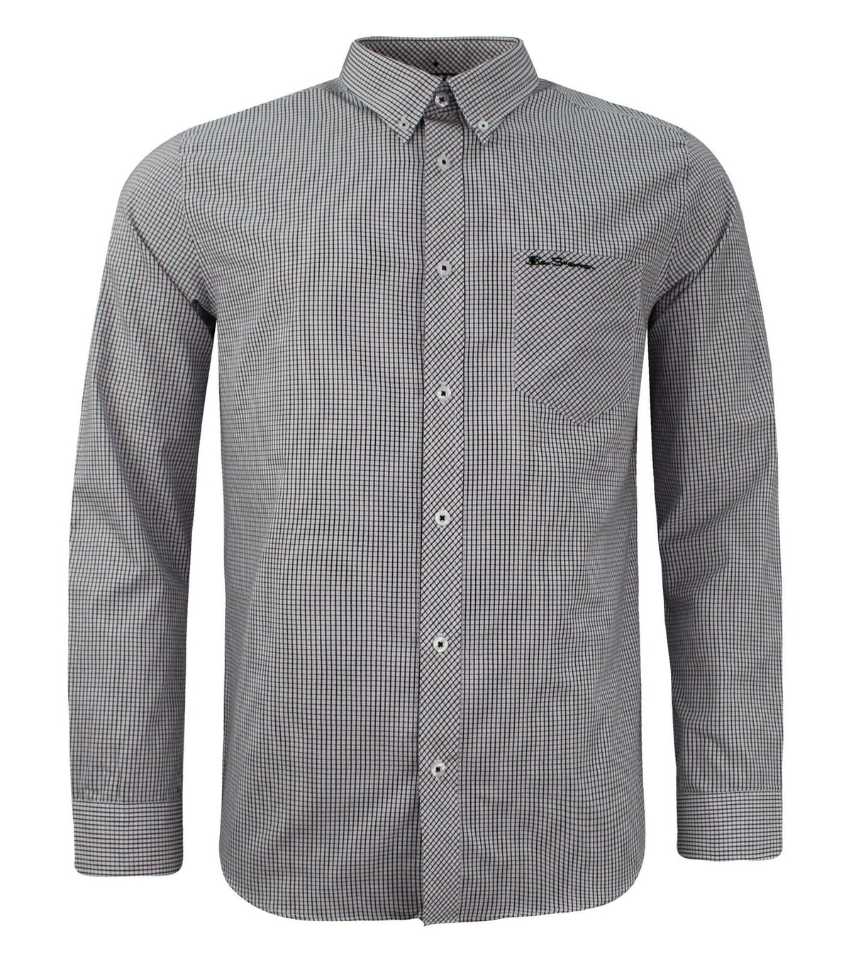 Ben Sherman Checkered Mens Black/White Shirt